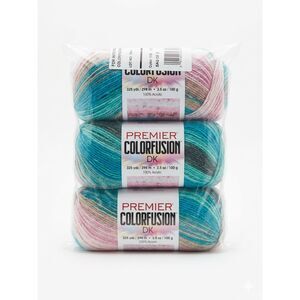 Premier Colorfusion DK Yarn Salt Water Taffy 100% Acrylic Lot of 3 Skeins NEW